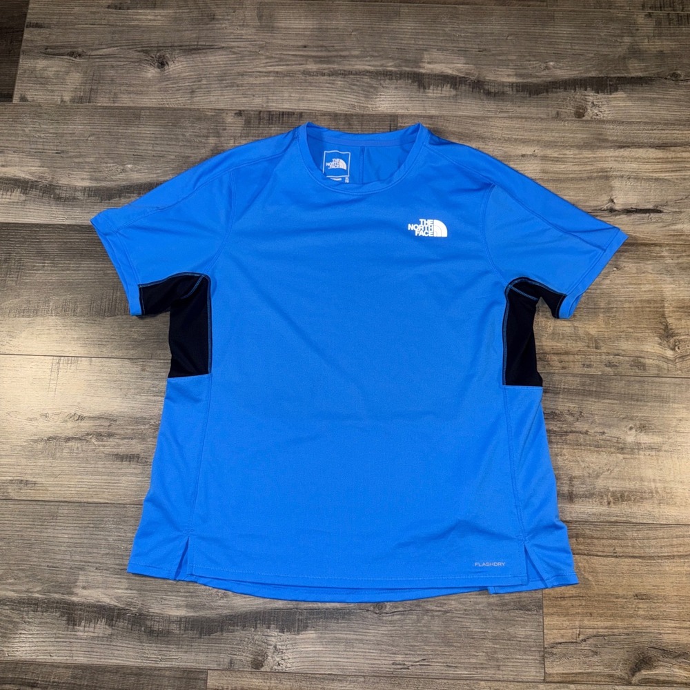 The North Face FlashDry Women's XL Blue Athletic Running Hiking Performance Tee
